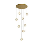 Cascade Crystal Globe Staircase Chandelier Long Luxury Modern Chandelier