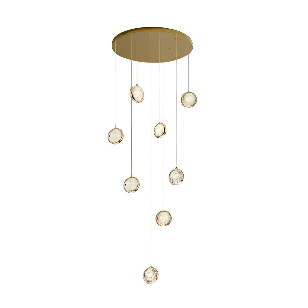 Cascade Crystal Globe Staircase Chandelier Long Luxury Modern Chandelier