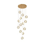 Cascade Crystal Globe Staircase Chandelier Long Luxury Modern Chandelier