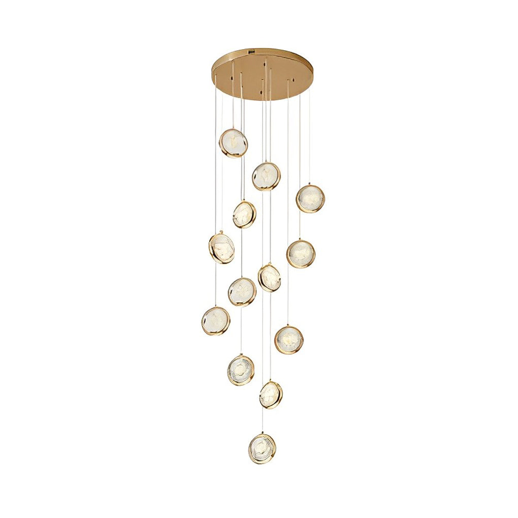 Cascade Crystal Globe Staircase Chandelier Long Luxury Modern Chandelier
