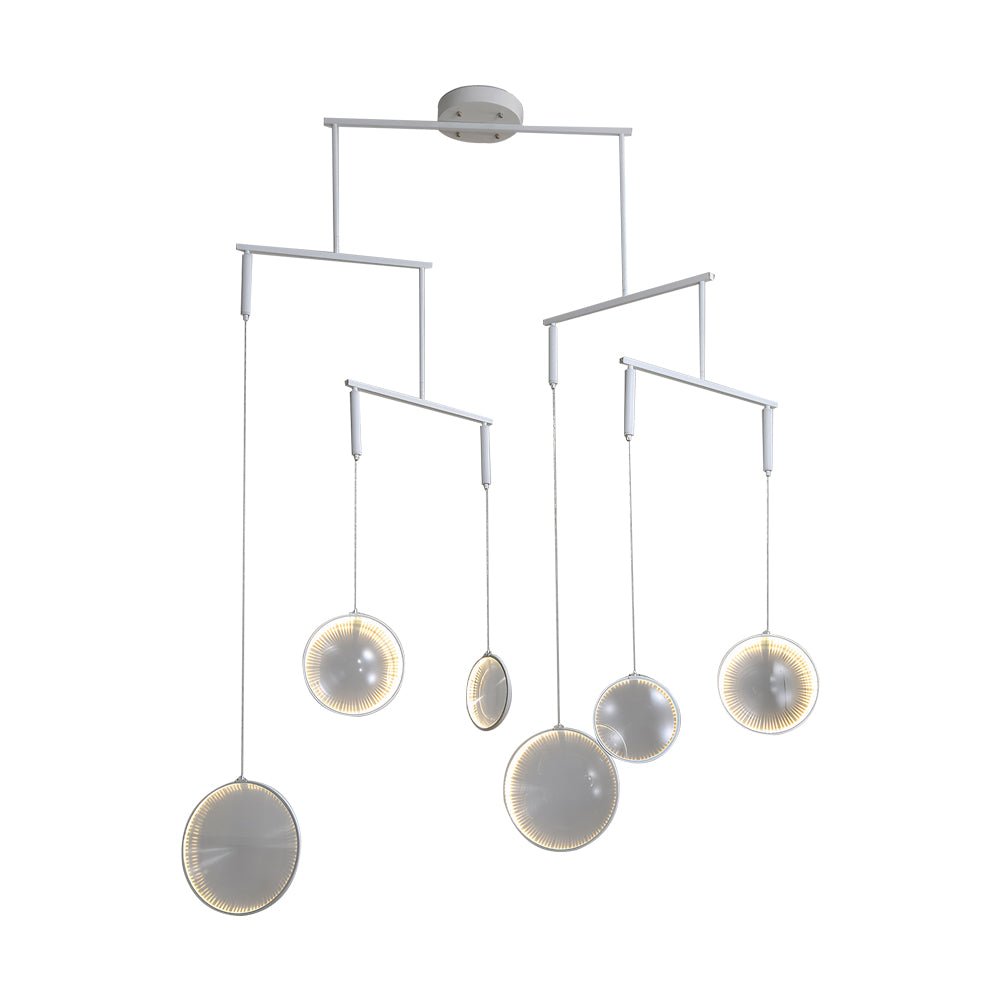 Bubble White Ring LED Chandelier Modern Mobile Chandelier 3, 6 or 9 Light