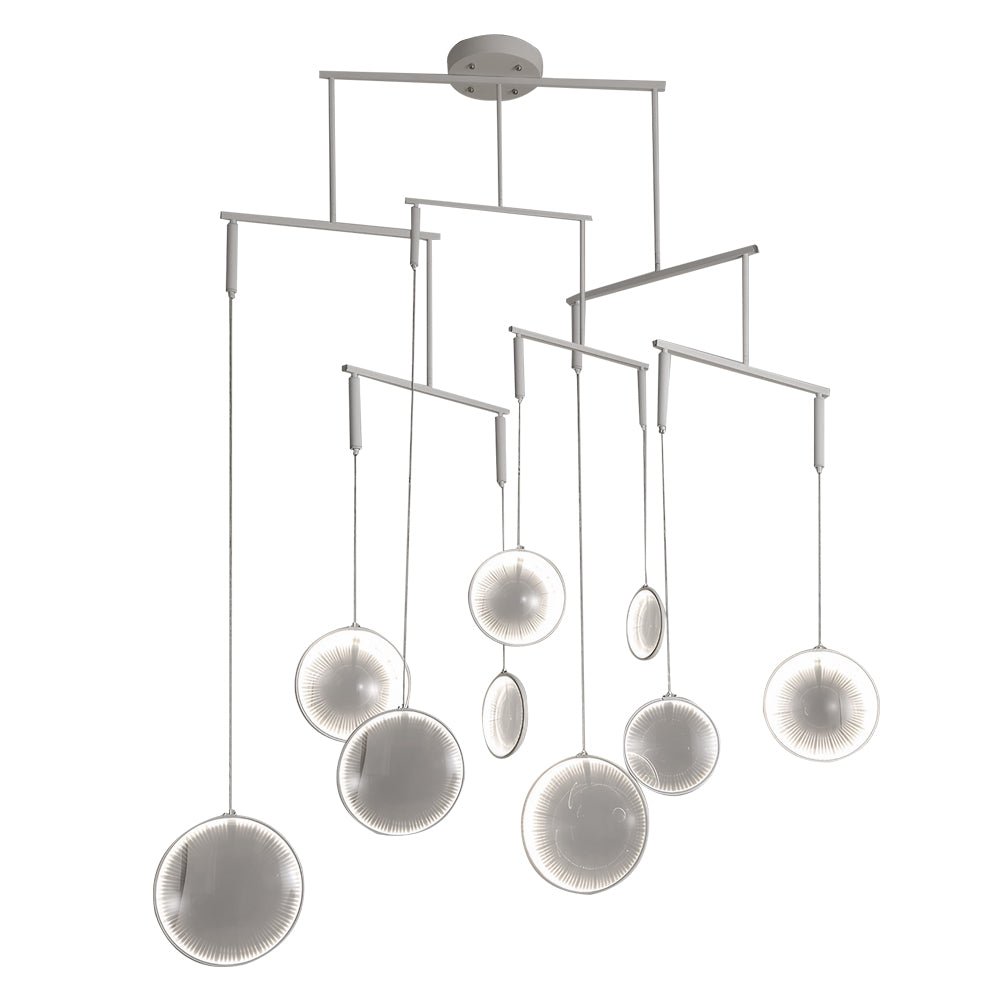 Bubble White Ring LED Chandelier Modern Mobile Chandelier 3, 6 or 9 Light