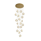 Cascade Crystal Globe Staircase Chandelier Long Luxury Modern Chandelier