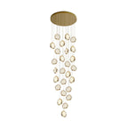 Cascade Crystal Globe Staircase Chandelier Long Luxury Modern Chandelier
