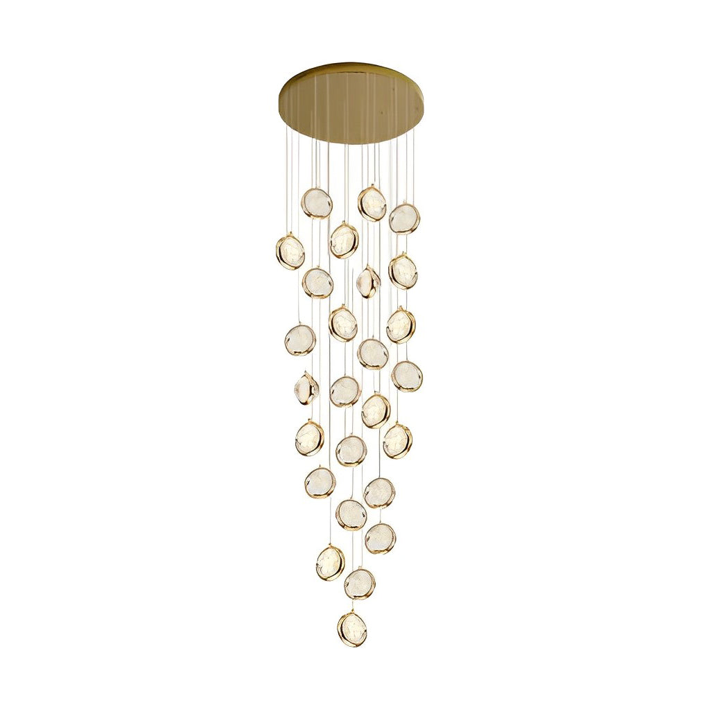 Cascade Crystal Globe Staircase Chandelier Long Luxury Modern Chandelier