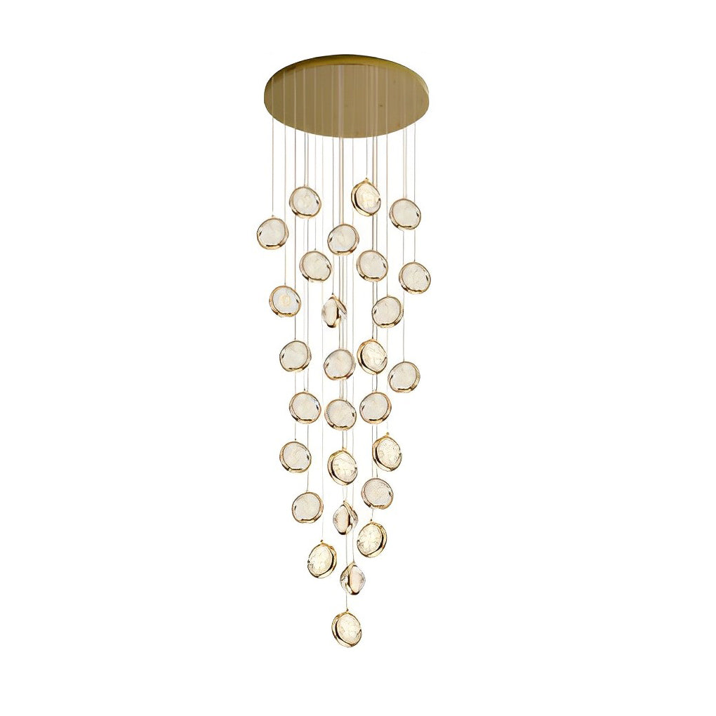 Cascade Crystal Globe Staircase Chandelier Long Luxury Modern Chandelier