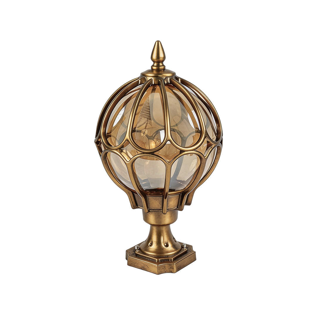 Orbe globe pillar light Bronze on white background