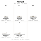 Ardent Modern Linear Wall Sconce Black size chart all sizes with dimensions