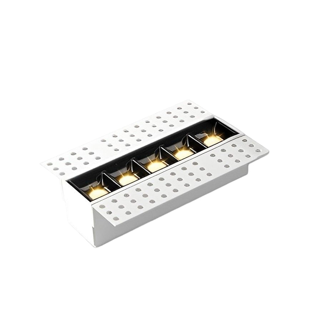 Aura recessed linear LED downlight 4-head on white background