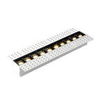 Aura recessed linear LED downlight 6-head on white background