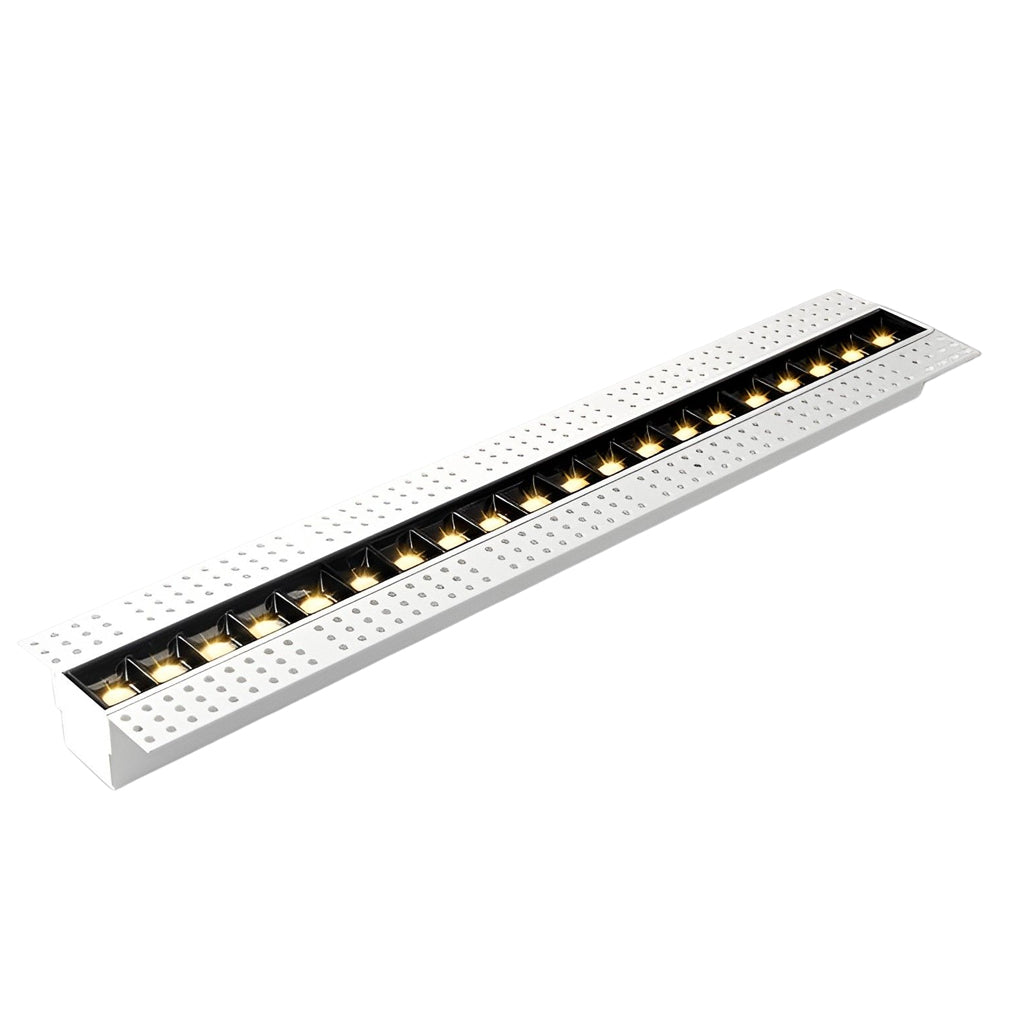 Aura recessed linear LED downlight long version on white background