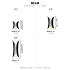 Beam Indoor Up Down Wall Light size chart all sizes with dimensions