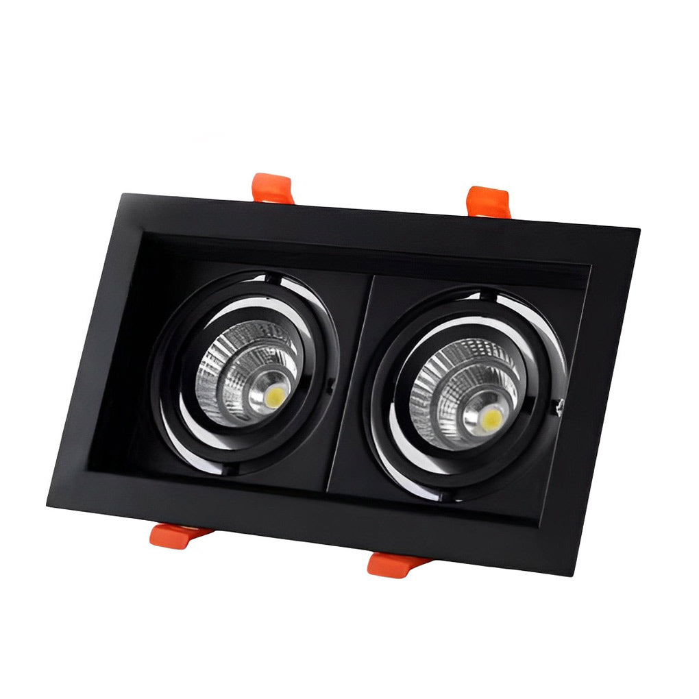 Twin Adjustable Recessed Spotlight Rectangular Double Head LED Ceiling Light