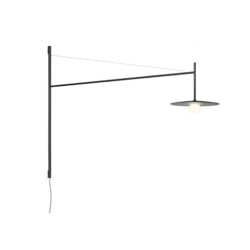 Nova Swing Arm Wall Lamp Modern Plug-In or Hardwired Wall Sconce with Glass Shade