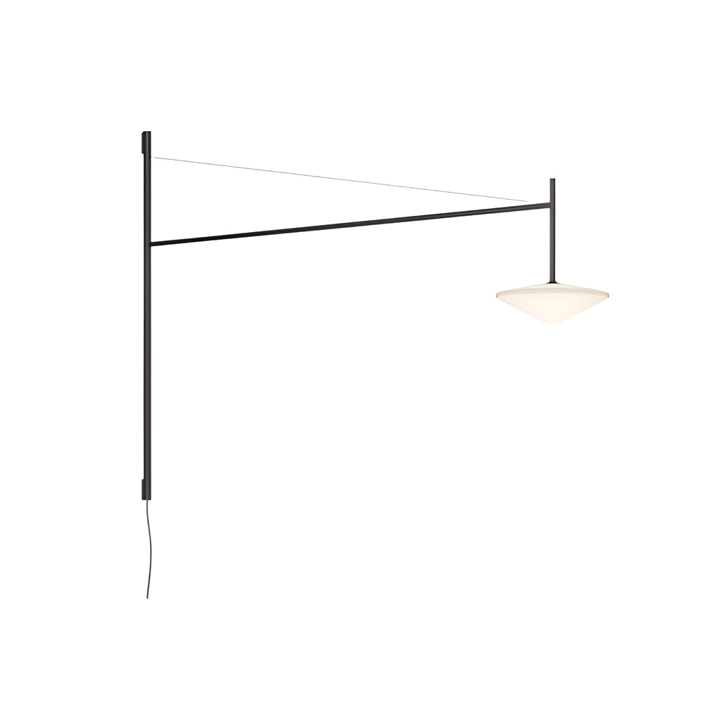Nova Swing Arm Wall Lamp Modern Plug-In or Hardwired Wall Sconce with Glass Shade