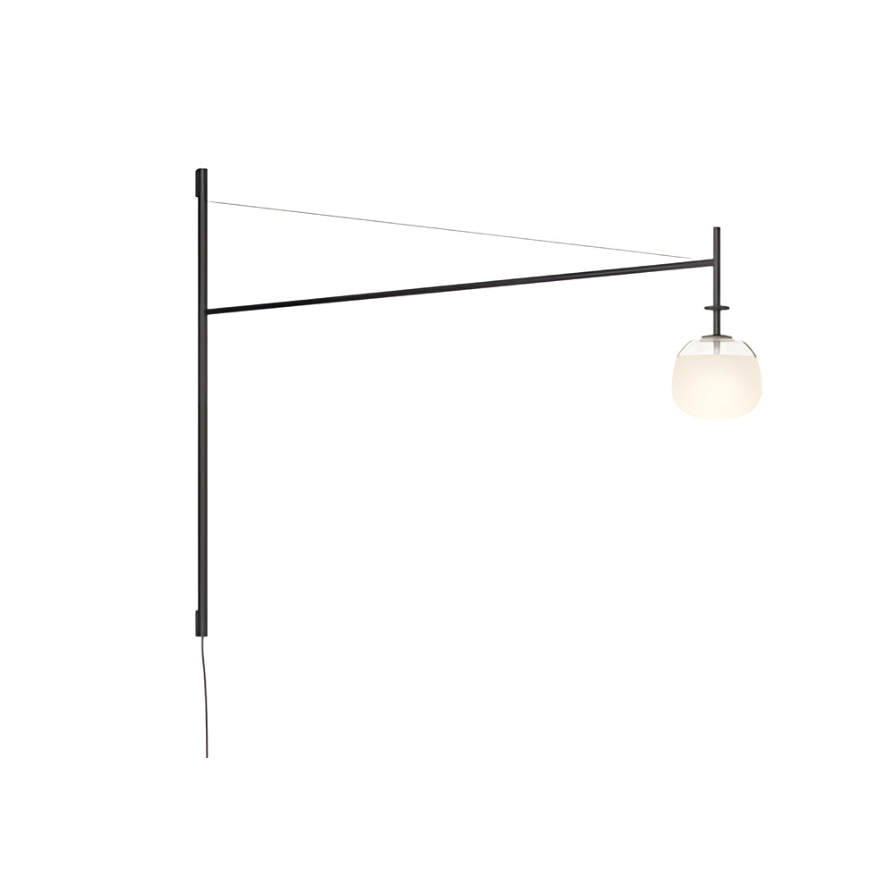 Nova Swing Arm Wall Lamp Modern Plug-In or Hardwired Wall Sconce with Glass Shade