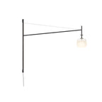 Nova Swing Arm Wall Lamp Modern Plug-In or Hardwired Wall Sconce with Glass Shade