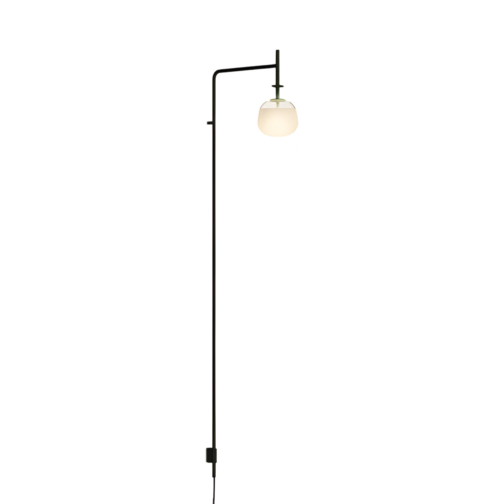 Nova Swing Arm Wall Lamp Modern Plug-In or Hardwired Wall Sconce with Glass Shade