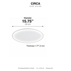 Circa LED Circle Ceiling Light Slim size guide with dimensions