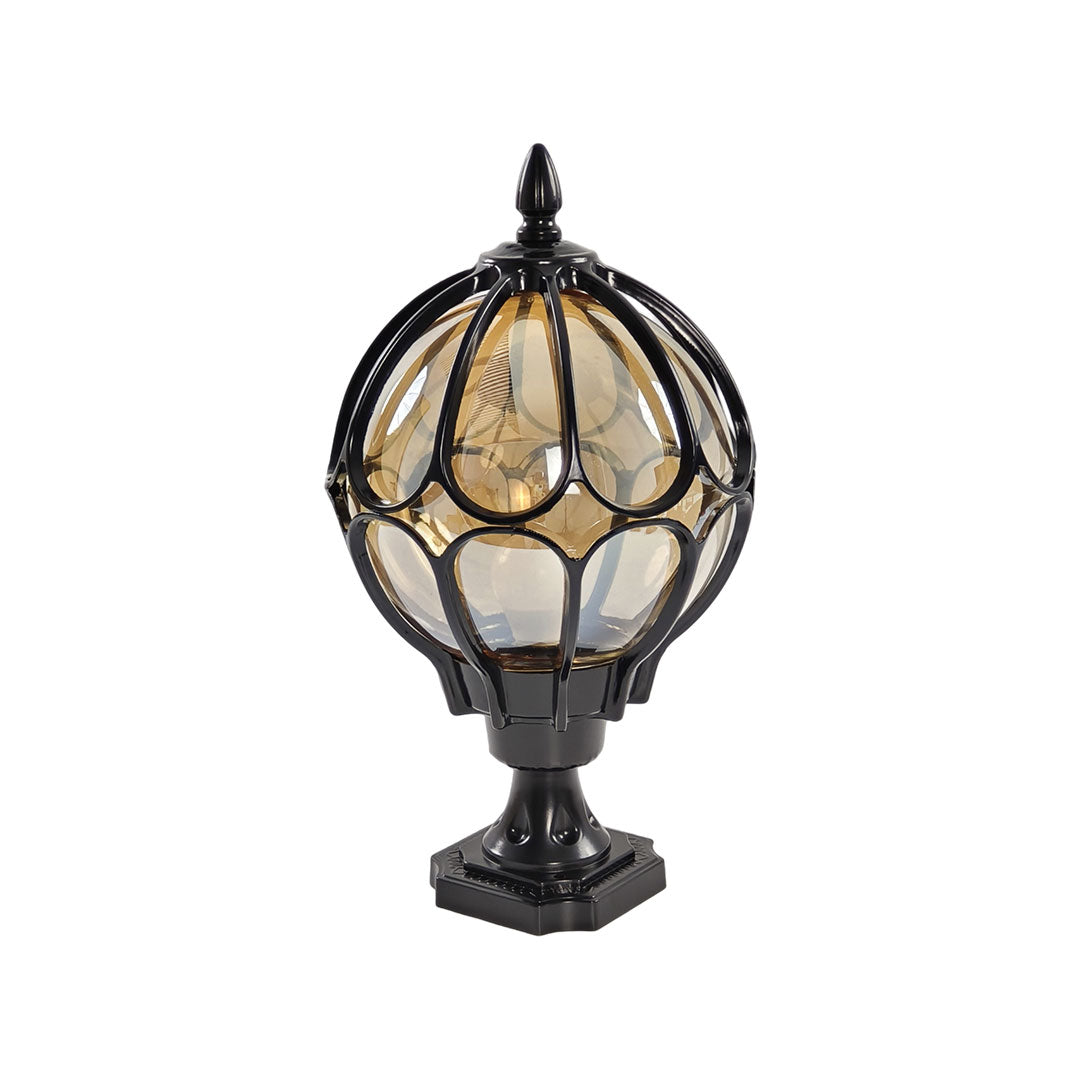 Orbe globe pillar light Black on white background
