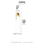 Coppa Copper LED Wall Sconce Minimalist size guide with dimensions