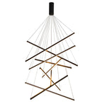 Criss Linear LED Chandelier Modern Black Crossed Bar Ceiling Light with Remote Dimming