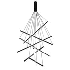 Criss Linear LED Chandelier Modern Black Crossed Bar Ceiling Light with Remote Dimming