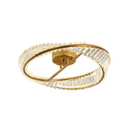 Mobius Gold Ring Crystal Flush Mount Ceiling Light Luxury LED