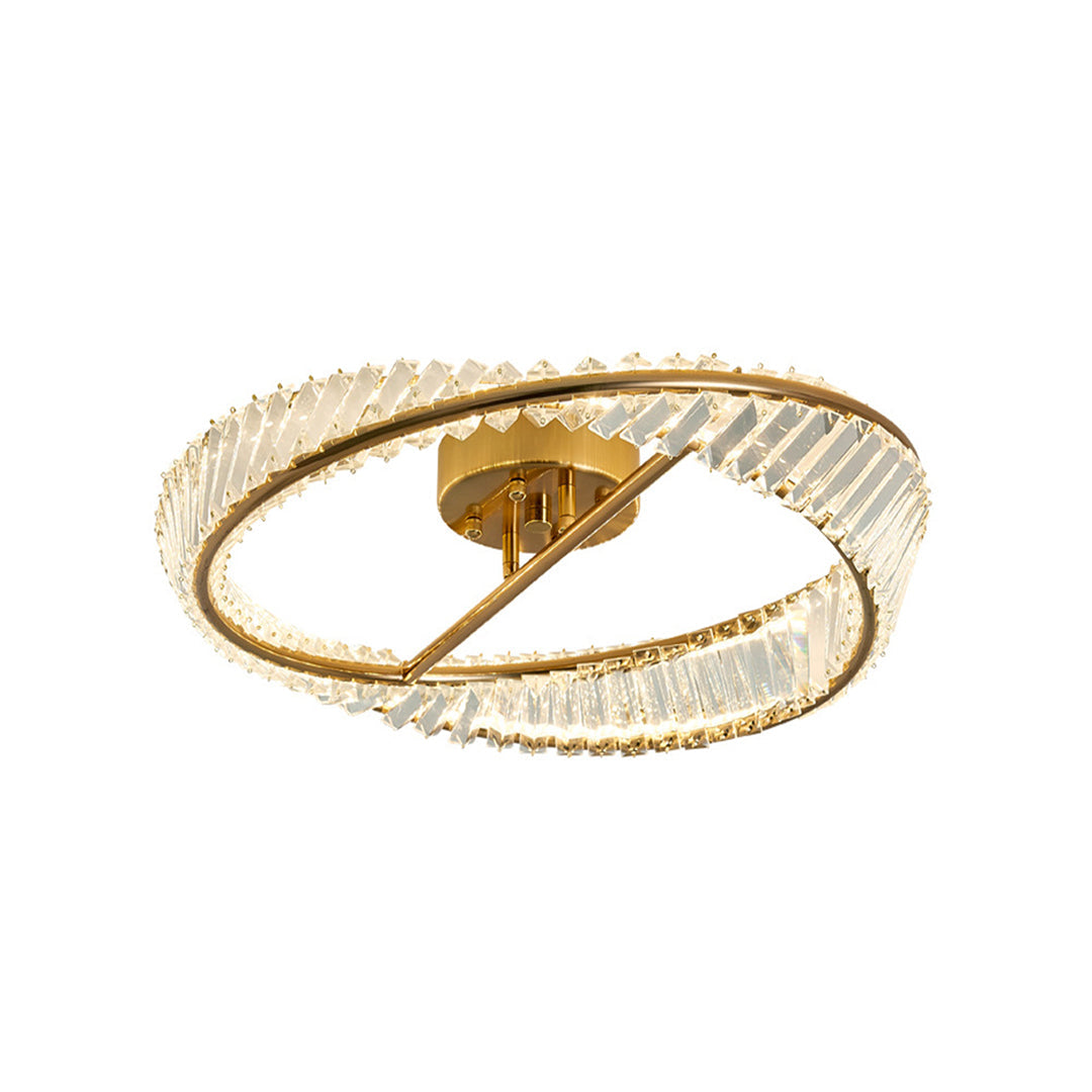 Mobius Gold Ring Crystal Flush Mount Ceiling Light Luxury LED