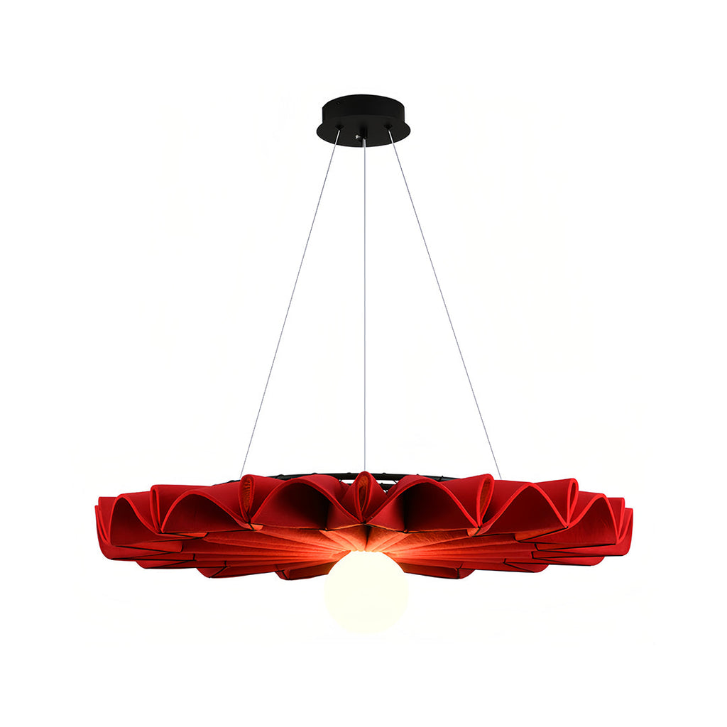 Hush acoustic felt pendant light red