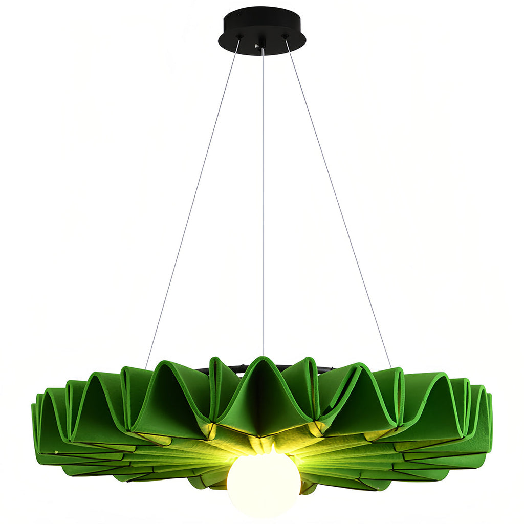 Hush acoustic felt pendant light forest green