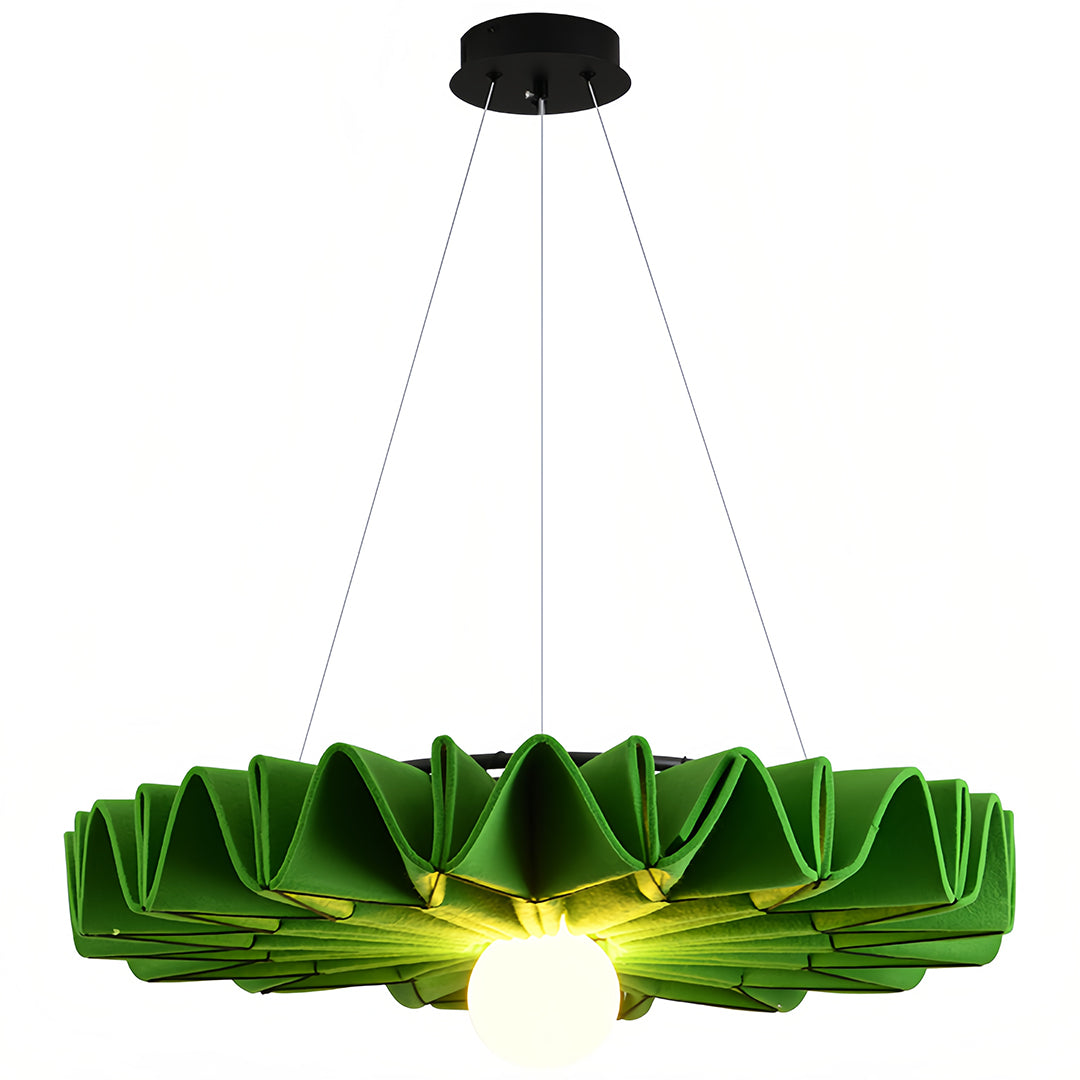 Hush acoustic felt pendant light forest green