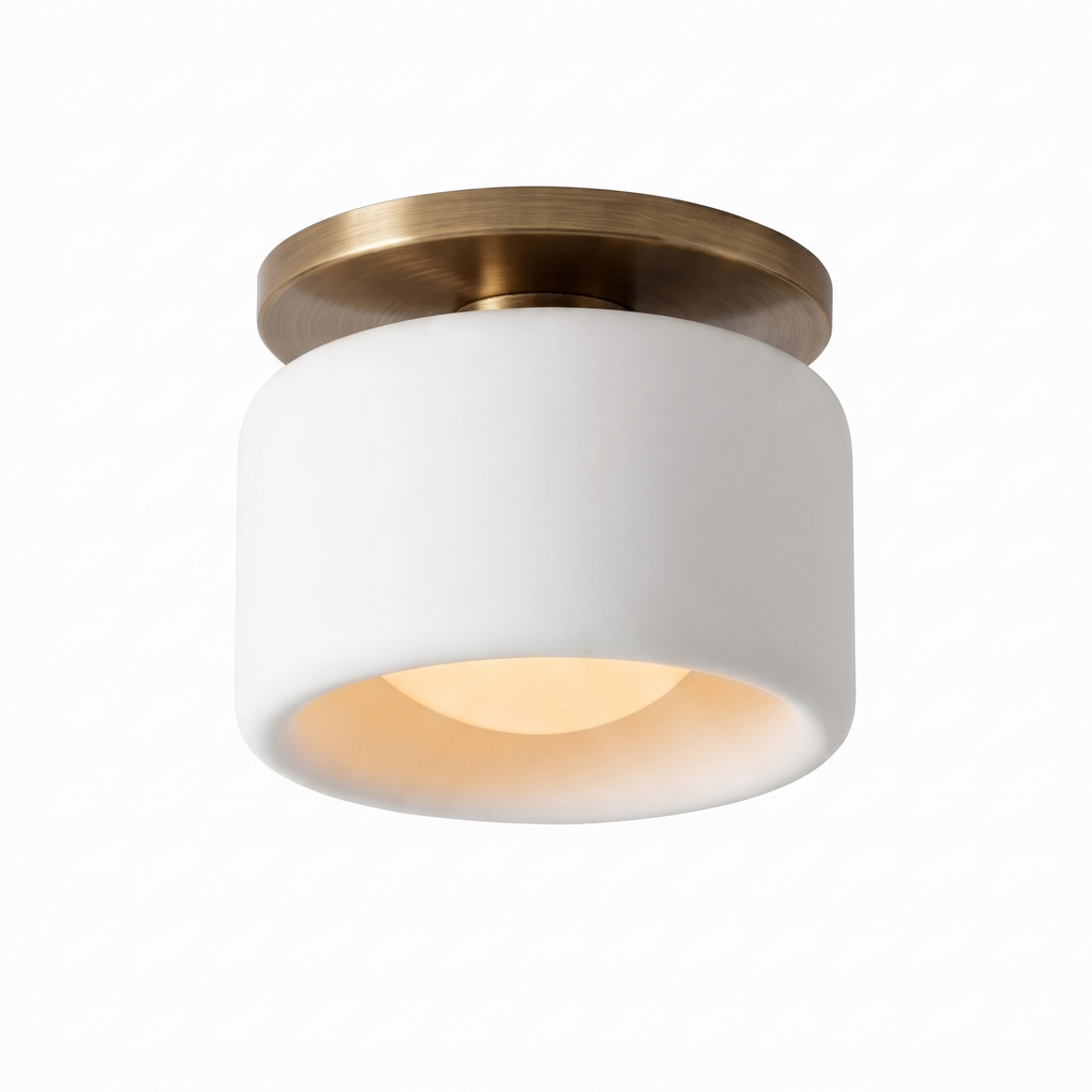 Perla flush mount ceiling light on a white background