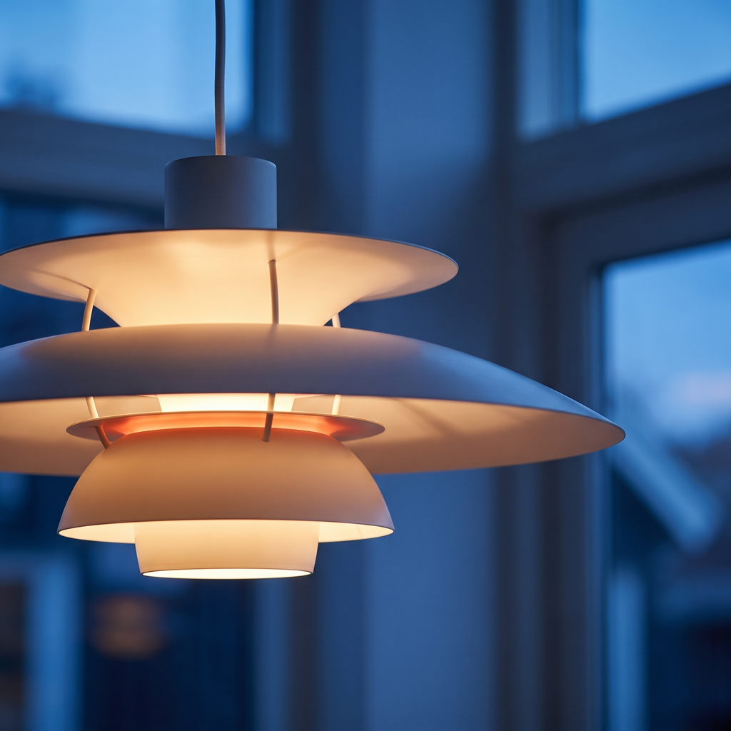 Halden pendant light layered shade detail