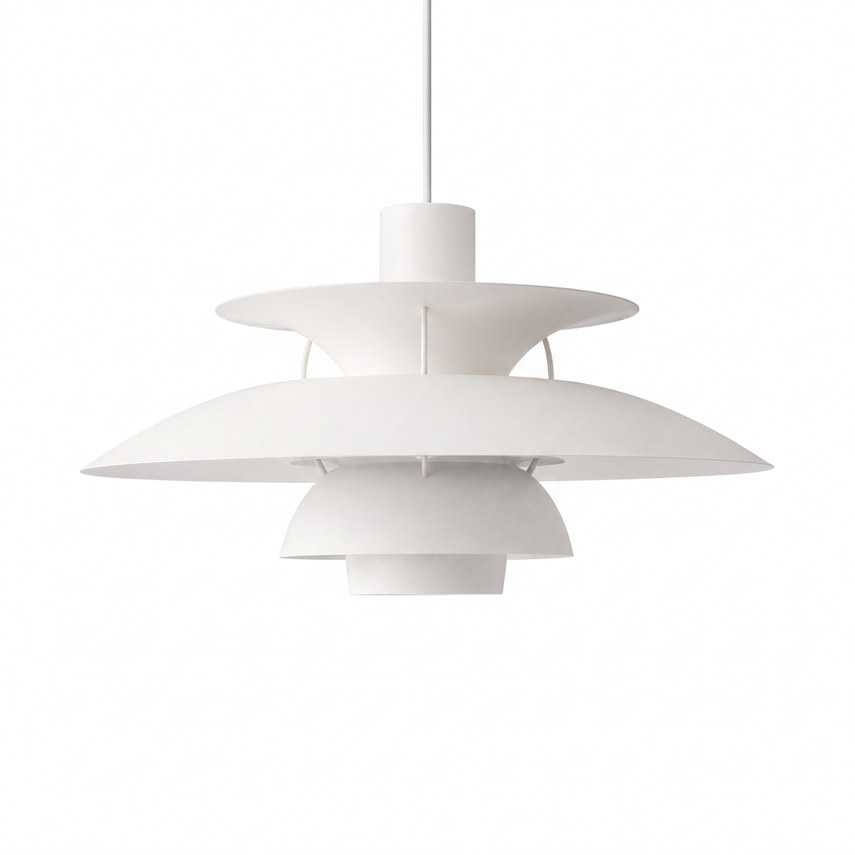 Halden layered metal pendant light on a white background