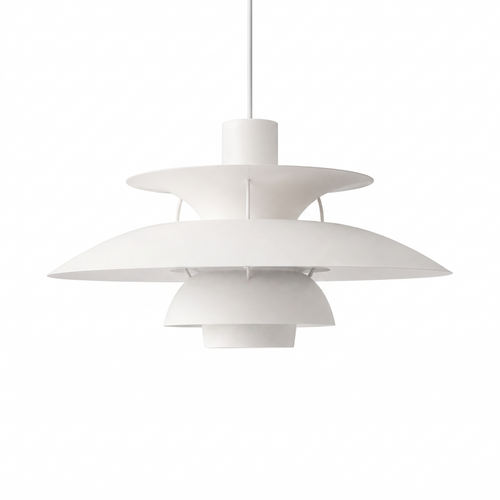 Halden layered metal pendant light on a white background