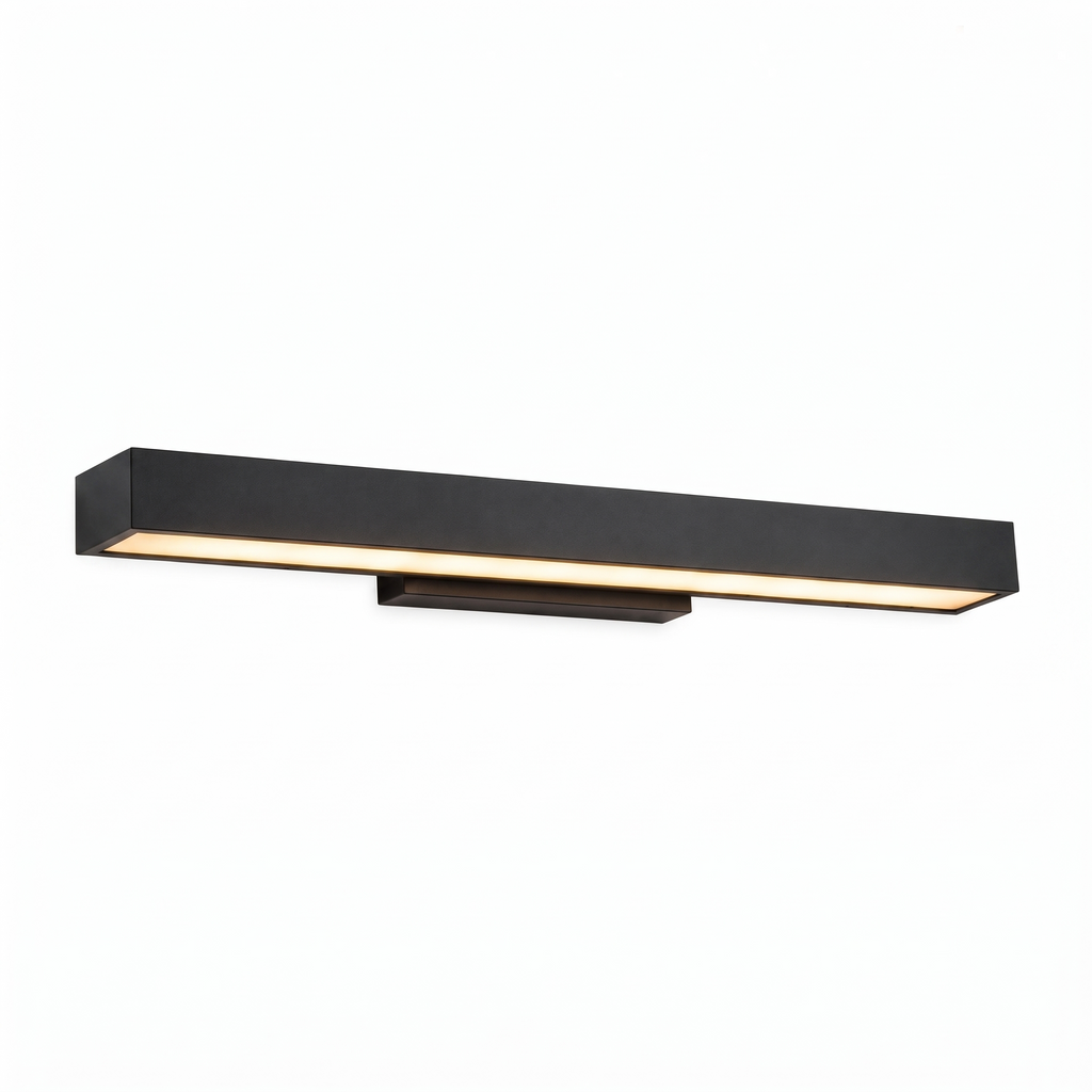 Vantia motion sensor rectangular LED wall light on a white background