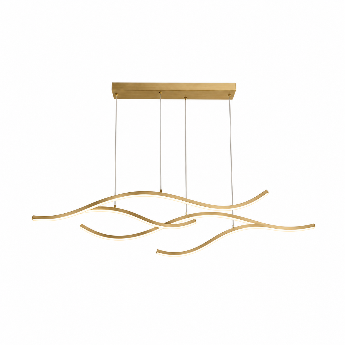 Onda wavy LED pendant light gold 47 inch
