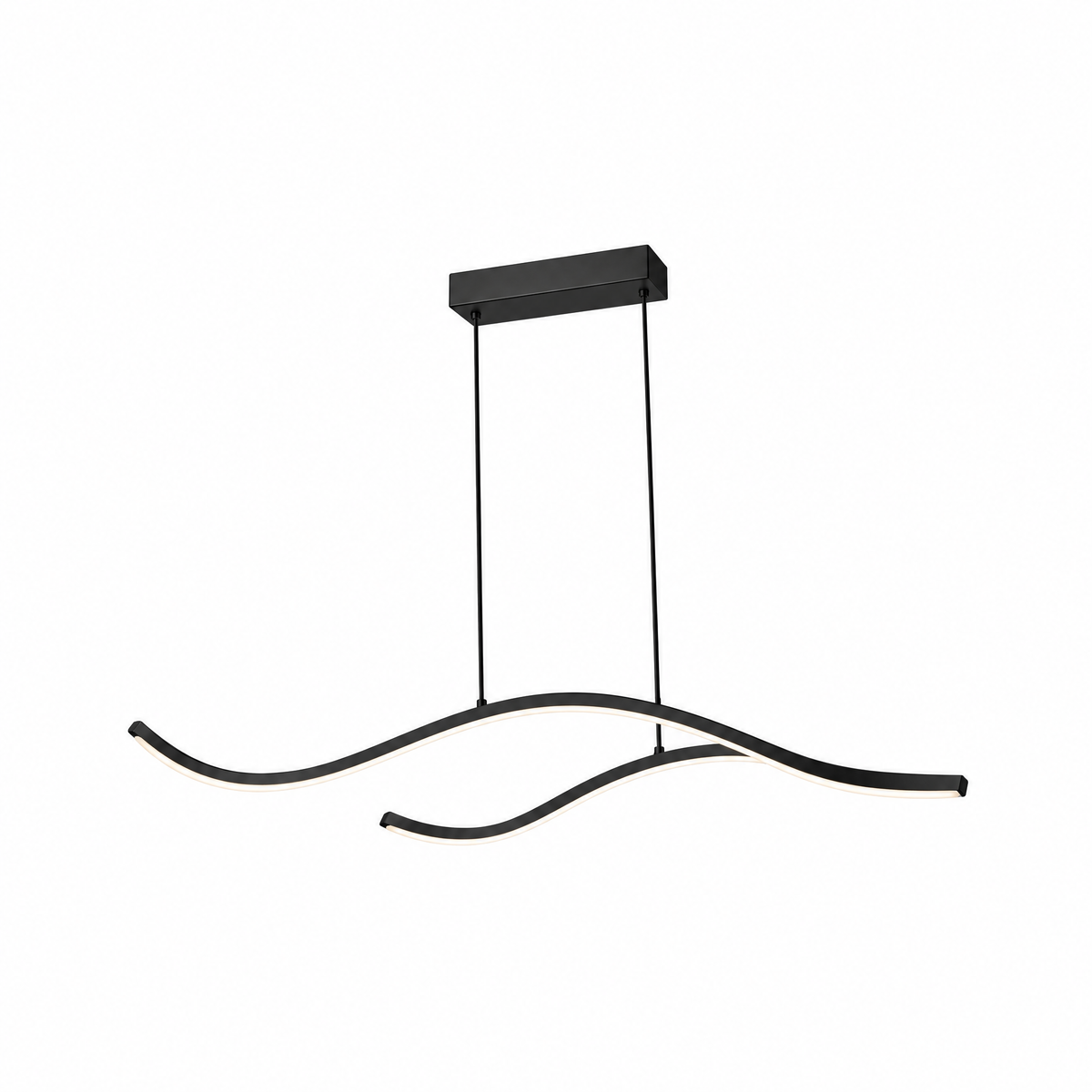 Onda wavy LED pendant light black 39 inch