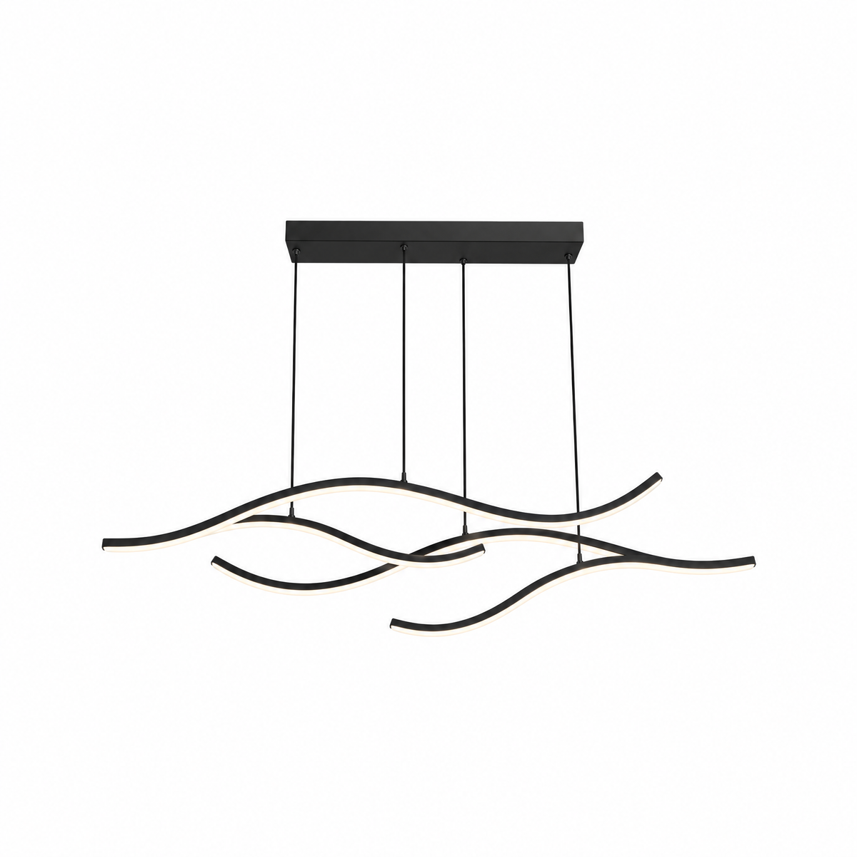 Onda wavy LED pendant light black 47 inch