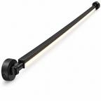 Linea black LED linear light with glowing strip and rotatable base