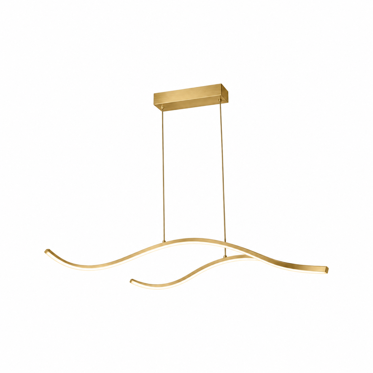 Onda wavy LED pendant light gold 39 inch