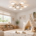 Kids sputnik flower LED ceiling light in a playroom