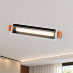 Recessed linear LED spotlight close-up in the ceiling