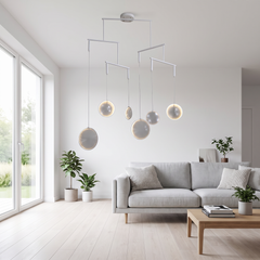 Bubble White Ring LED Chandelier Modern Mobile Chandelier 3, 6 or 9 Light