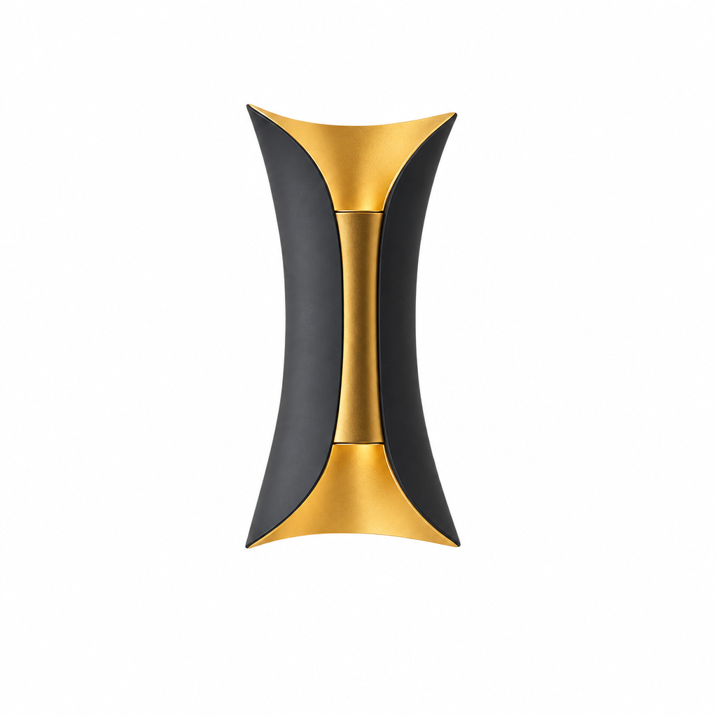 Curva wall light Black/Gold on white background