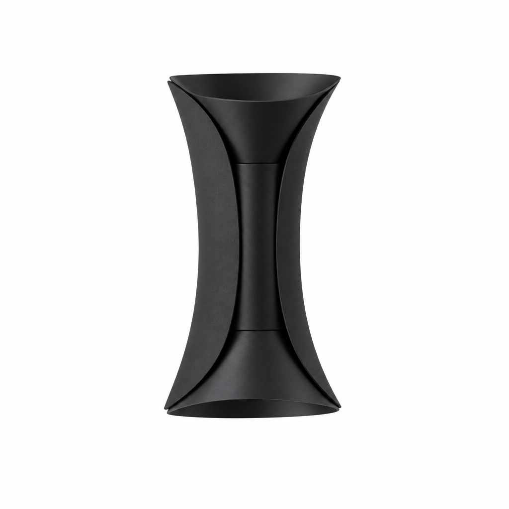 Curva wall light Black on white background