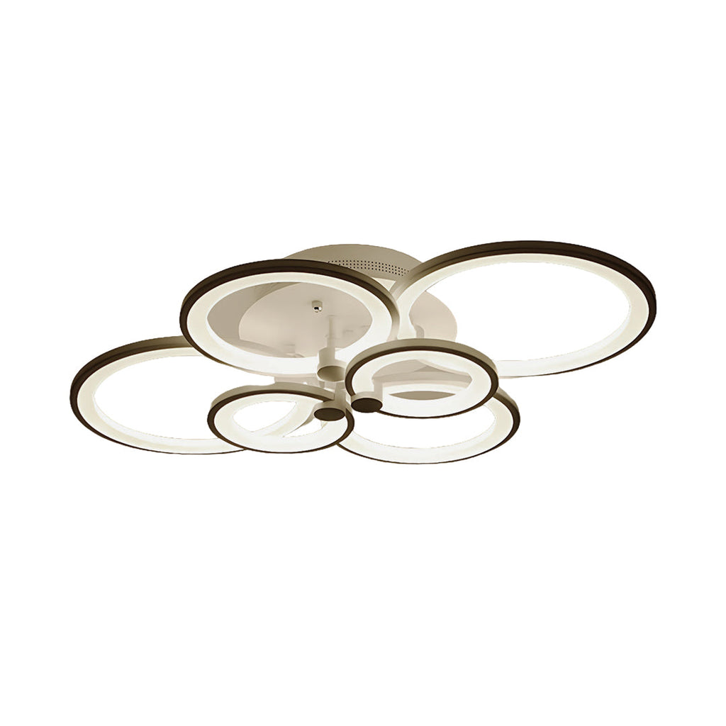 Ripple Overlapping Ring LED Ceiling Light Modern Semi Flush Mount for Low Ceilings
