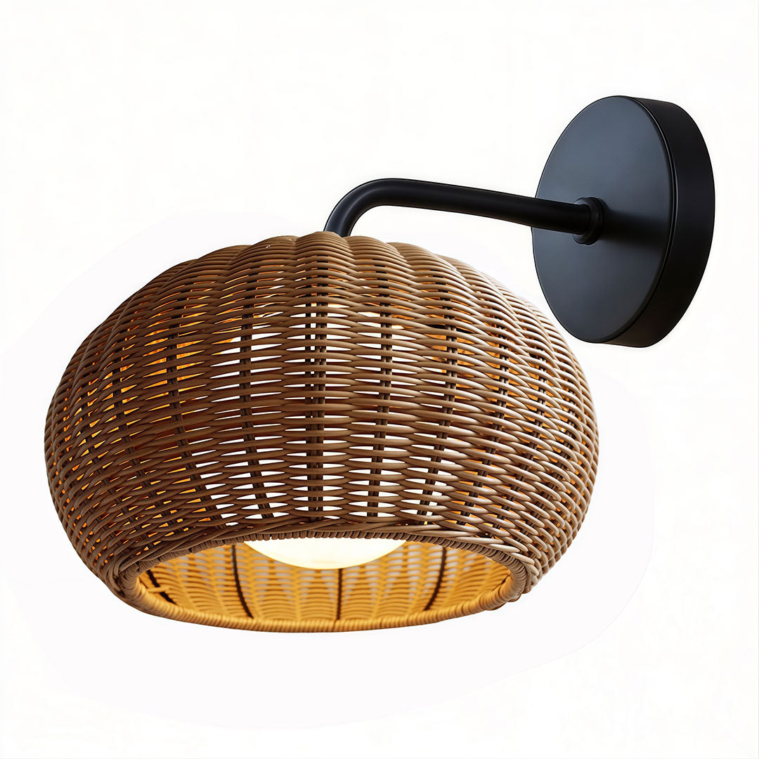Nido rattan light Coffee on white background