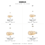 Nimbus Cloud Pendant Light Modern Fabric size chart all sizes with dimensions